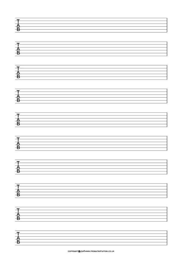 blank guitar tab word template